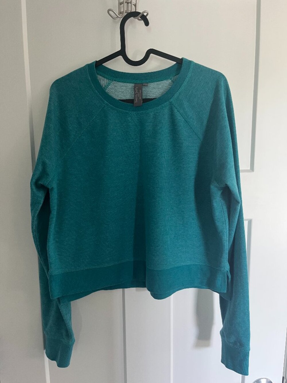 Sweaty Betty Chelsea Crop Sweatshirt, Teal, Size M